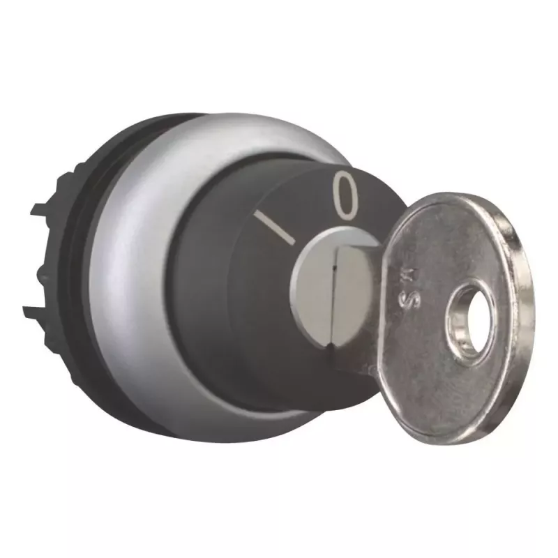 Eaton M22-WRS3-MS2 raktinis perjungiklis su 3 padėtimis, fiksuojamomis, juodas valdymo elementas, titano spalvos apvadas, 22,5 mm 111773