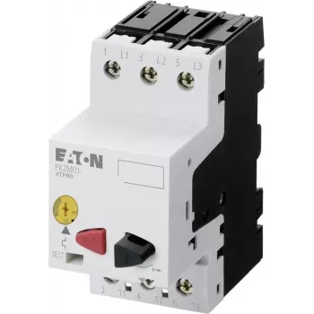 EATON PKZM01-6.3 variklio apsaugos automatinis jungiklis, 6,3 A, 3 polių, mygtukinis, 2,2 kW prie 400 V 278483