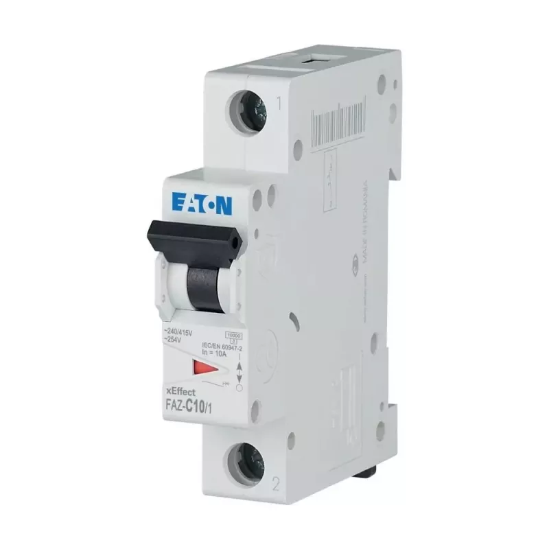 Eaton FAZ-C10/1 miniatiūrinis automatinis jungiklis, 1 polius, C charakteristika, 10 A, 240/415 V AC 278557