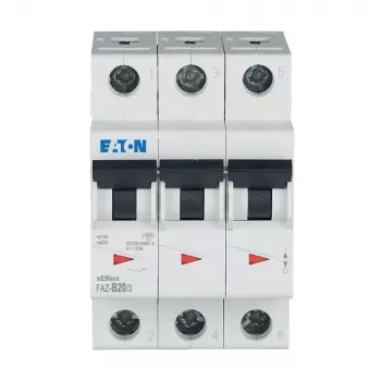 Eaton FAZ-B20/3 3 polių automatinis jungiklis, B tipo, 20A, 230/400V, 278848