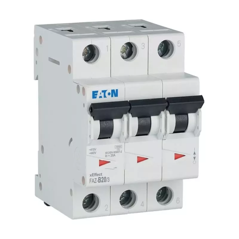 Eaton FAZ-B20/3 3 polių automatinis jungiklis, B tipo, 20A, 230/400V, 278848