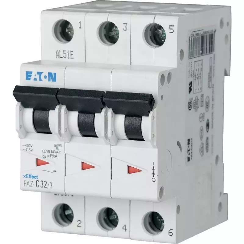 Eaton FAZ-B20/3 3 polių automatinis jungiklis, B tipo, 20A, 230/400V, 278848