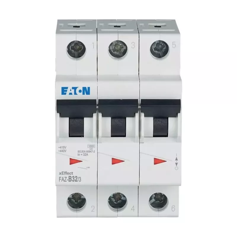 EATON FAZ-B32/3 32 A, 3 polių, B charakteristikos, 6 kA automatinis jungiklis 278850