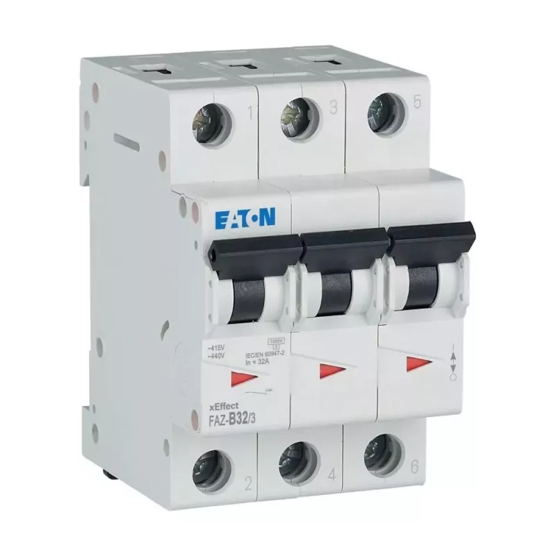 EATON FAZ-B32/3 32 A, 3 polių, B charakteristikos, 6 kA automatinis jungiklis 278850