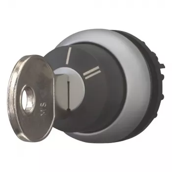 Eaton M22-WRS-X95 raktinis pasukimo jungiklio aktorius, 3 padėčių, fiksuojamas, juodas plastikinis priekinis žiedas, X95 raktas 228026