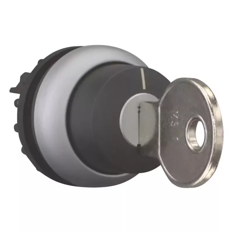 Eaton M22-WRS-X95 raktinis pasukimo jungiklio aktorius, 3 padėčių, fiksuojamas, juodas plastikinis priekinis žiedas, X95 raktas 228026