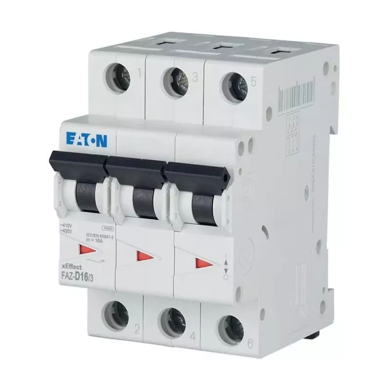EATON FAZ-D16/3 automatinis grandinės pertraukiklis 16A 3 polių D charakteristikos 6kA 278896