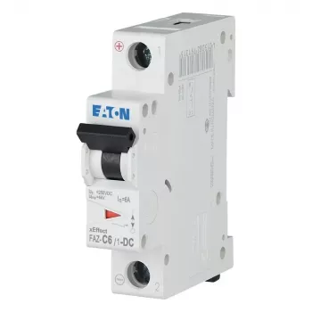 Eaton FAZ-C6/1-DC miniatiūrinis automatinis jungiklis 1-polio 6A C tipo 110V DC 279125