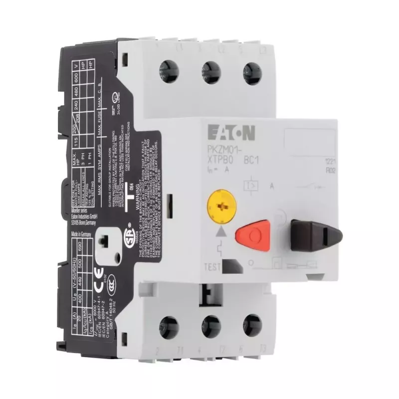 EATON PKZM01-16 variklio apsaugos automatinis jungiklis, 16 A, 7,5 kW, 3 polių, su mygtuku 283390