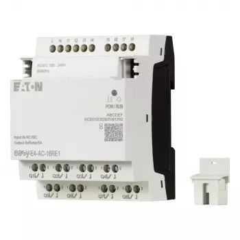 Eaton easyE4 AC skaitmeninių įėjimų/išėjimų plėtimo modulis, 16 įėjimų, 4 relių išėjimai, 100-240 V AC (197222)
