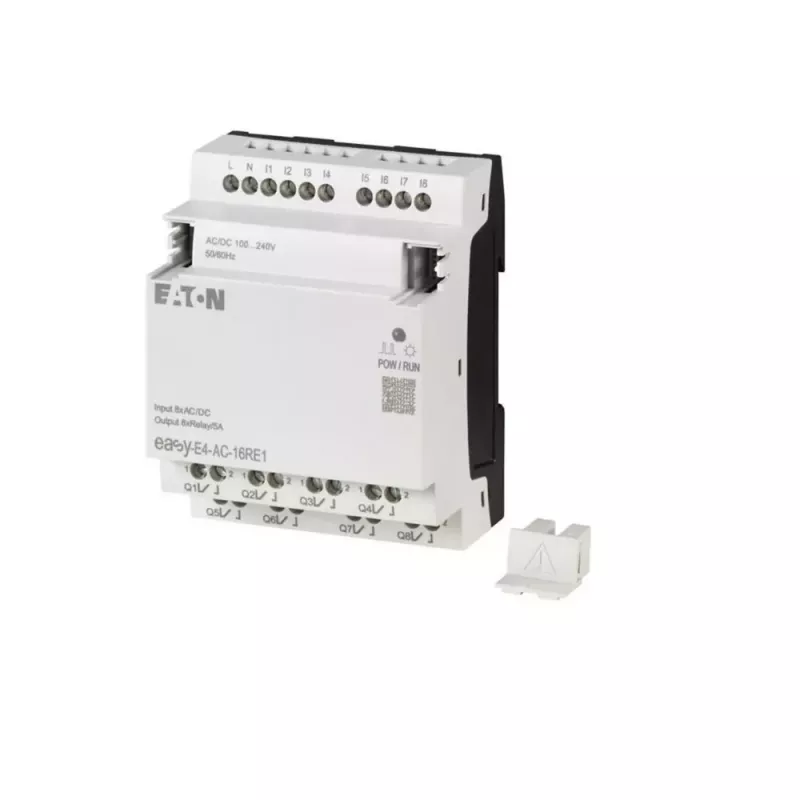 Eaton easyE4 AC skaitmeninių įėjimų/išėjimų plėtimo modulis, 16 įėjimų, 4 relių išėjimai, 100-240 V AC (197222)