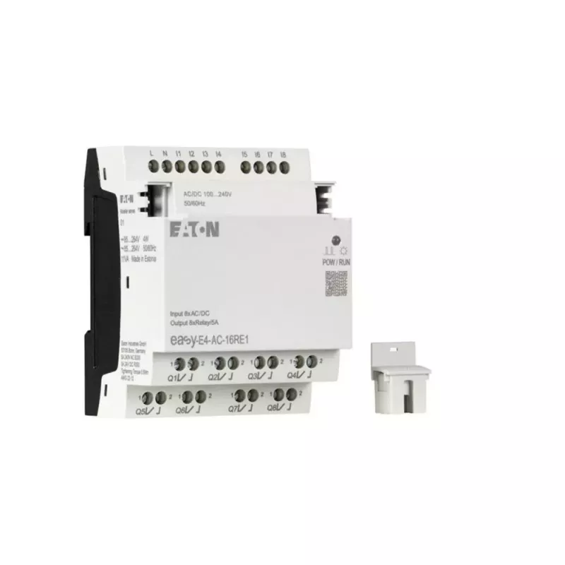 Eaton easyE4 AC skaitmeninių įėjimų/išėjimų plėtimo modulis, 16 įėjimų, 4 relių išėjimai, 100-240 V AC (197222)