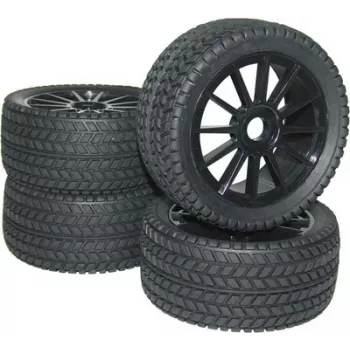 Reely 1:8 Buggy komplektiniai ratai Street 10 stipinų juodi 4 vnt. (RA093SBA1)