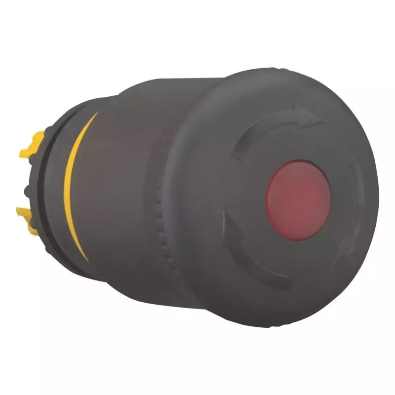 EATON M22S-PVLT apšviestas avarinio sustabdymo mygtuko aktuaratorius, atleidžiamas pasukant, juoda grybo formos galvutė, 38 mm, IP66/IP67/IP69K 271540