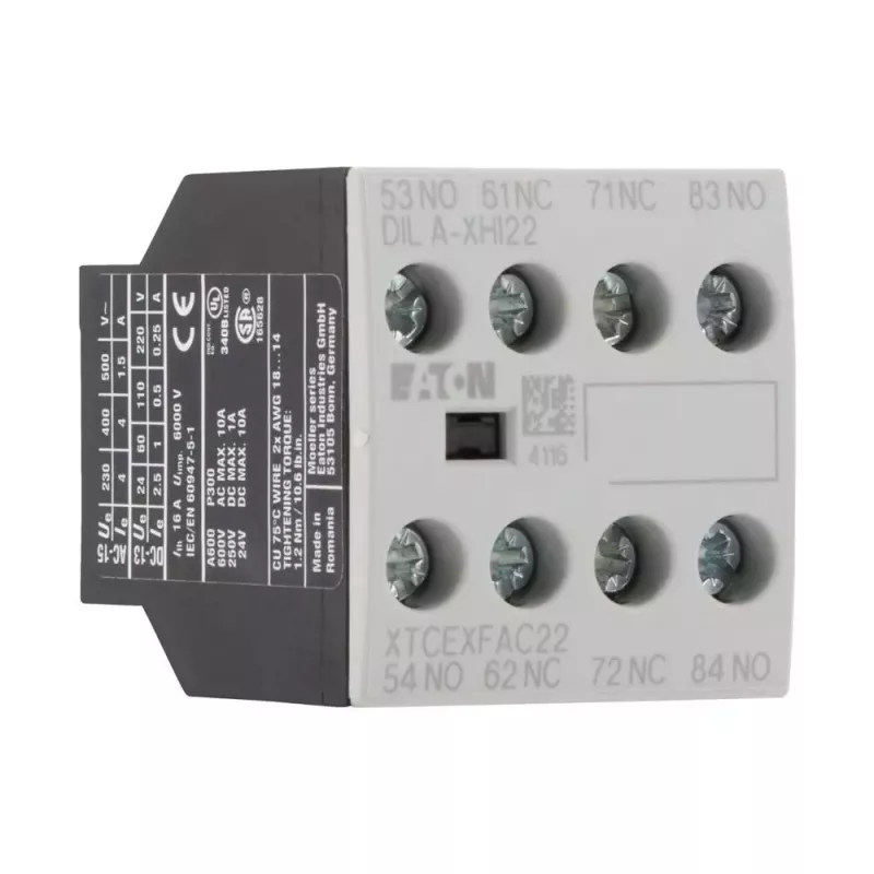 Eaton DILA-XHI22 pagalbinis kontaktų blokas 2NO+2NC, priekinis montavimas 276426