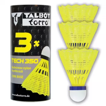 TALBOT torro Tech 350 nailono badmintono skriejikas, vidutinio greičio, geltonas/mėlynas, 1 vnt. 479113