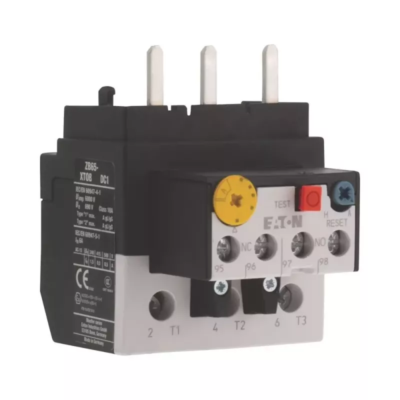Eaton ZB65-57 terminis perkrovos relė 50-57 A, 10A klasė, 1NO+1NC, juoda/balta 278459