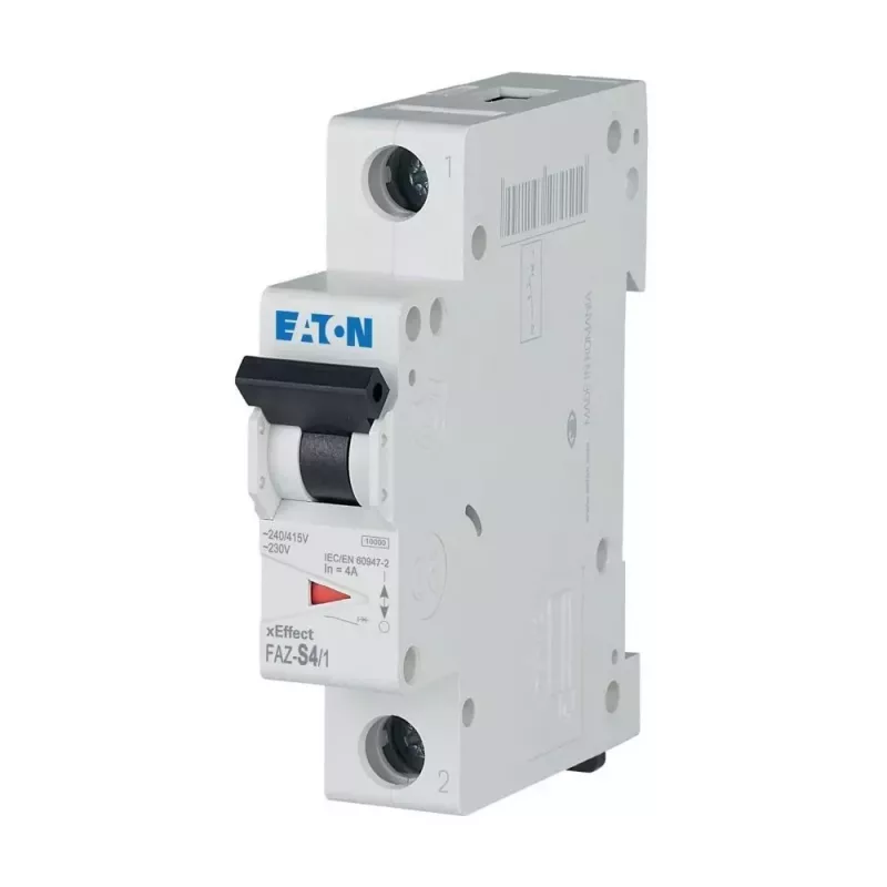 Eaton FAZ-S4/1 automatinis grandinės pertraukiklis 1 poliaus 4A S charakteristikos 10kA 278609