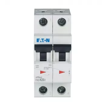 EATON FAZ-K25/2 automatinis miniatiūrinis grandinės pertraukiklis (MCB), K charakteristika, 25 A, 2 polų, 10 kA 278800