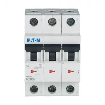 Eaton FAZ-B6/3 B tipo automatinis grandinės pertraukiklis 6 A 3 polių 10 kA 278841