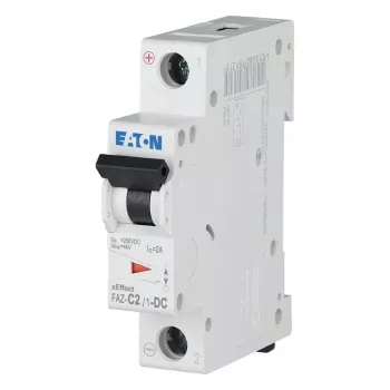 Eaton FAZ-C2/1-DC miniatiūrinis automatinis jungiklis, 1 polius, 2 A, C charakteristika, 220 V DC, 10 kA 279122