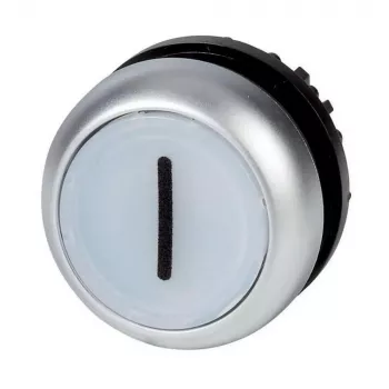 Eaton M22-DL-W-X1 įspaudžiamosios mygtuko galvutės vykdomasis elementas, baltas, metalinis apvadas, 22,5 mm 216942