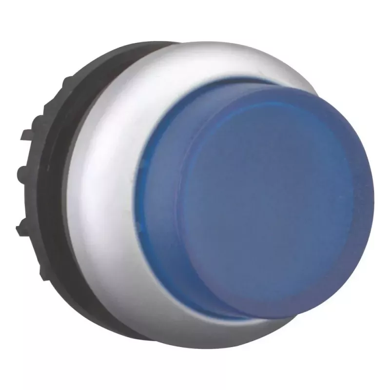 Eaton M22-DLH-B plokščia mygtuko galvutė, mėlyna, titano apvadas, 22,5 mm 216973