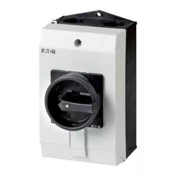 Eaton P1-25/I2H/SVB-SW/HI11 3 polių pagrindinis jungiklis 25A IP65, skirtas viršutiniam montavimui, juodas/pilkas, 227862