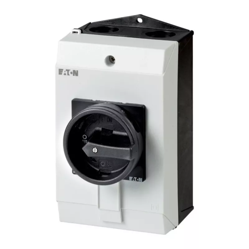 Eaton P1-25/I2H/SVB-SW/HI11 3 polių pagrindinis jungiklis 25A IP65, skirtas viršutiniam montavimui, juodas/pilkas, 227862