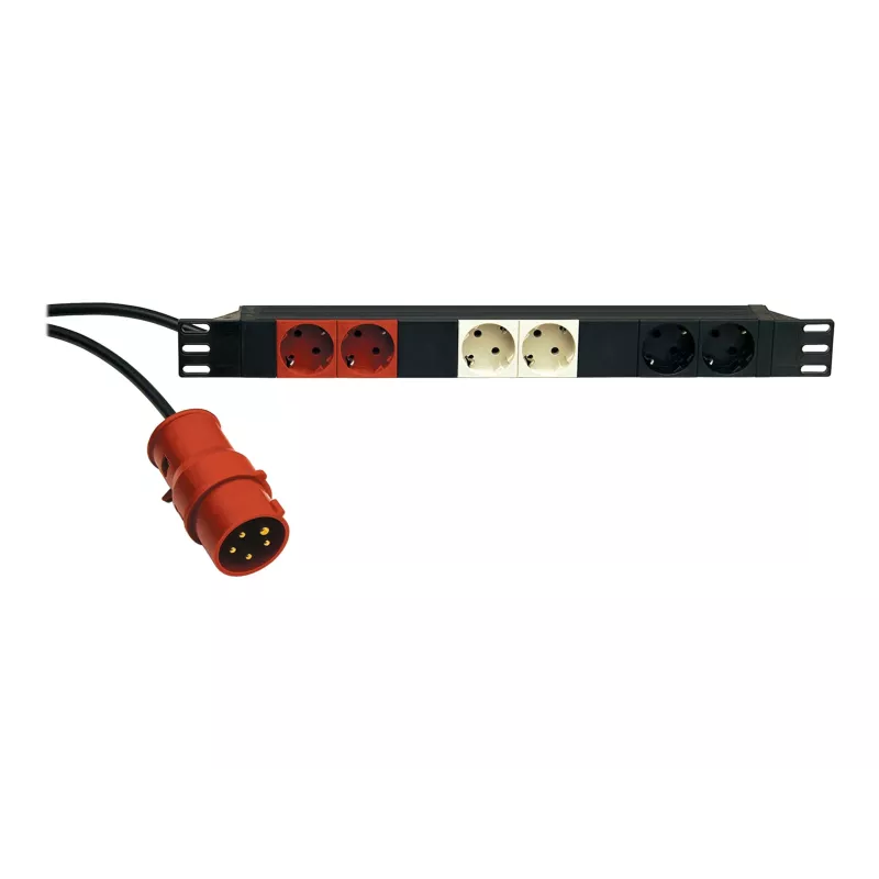 KÖNIG & MEYER 19-Power Box 1U 8 lizdų Schuko PDU, 16 A, juodas 28664-000-55