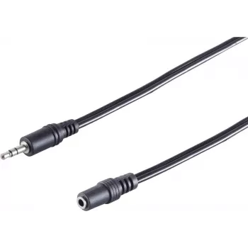 SHIVERPEAKS garso prailginimo kabelis, 3,5 mm jack kištukas į lizdą, 2,5 m, juodas