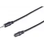 SHIVERPEAKS garso prailginimo kabelis, 3,5 mm jack kištukas į lizdą, 2,5 m, juodas