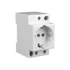Eaton xPole DIN bėgių Schuko lizdas 16 A 250 V AC be atlenkiamo dangtelio, 2,5 TE, šviesiai pilkas 266875