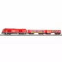 PIKO 57033 H0 vaikų pradiniam rinkinys ÖBB krovininis traukinys Rh 2016 su dviem Eaos atvirais vagonais