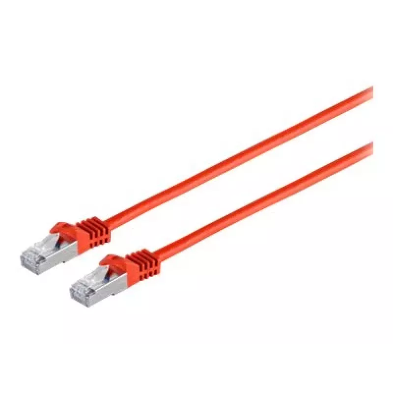 EXERTIS CONNECT Cat6a S/FTP komutacinis kabelis RJ45 į RJ45 5m raudonas LSZH lietas su apsauga nuo užkabinimo 79305R