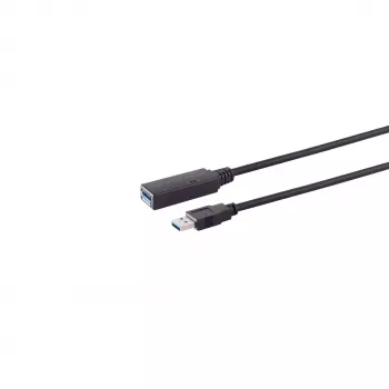 S CONN MAXIMUM CONNECTIVITY aktyvus USB 3.0 prailginimo kabelis, USB-C (tėvinis) į USB-A (moteriškas), 5 Gbps, 5 m, juodas 13-39055