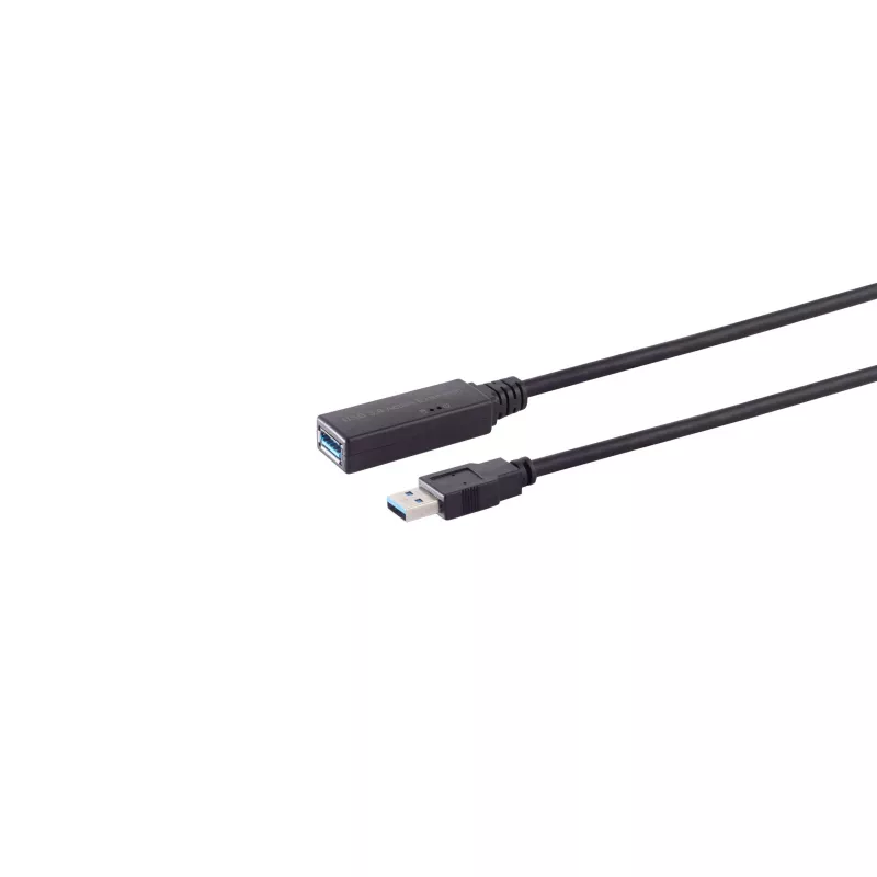 S CONN MAXIMUM CONNECTIVITY aktyvus USB 3.0 prailginimo kabelis, USB-C (tėvinis) į USB-A (moteriškas), 5 Gbps, 5 m, juodas 13-39055