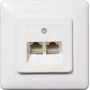 SHIVERPEAKS ISDN sieninė rozetė, 2 x RJ45 lizdai, įleidžiamoji, perjungiamas galinis rezistorius, balta 69989
