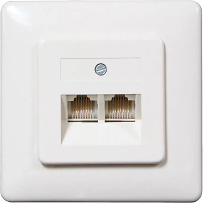 SHIVERPEAKS ISDN sieninė rozetė, 2 x RJ45 lizdai, įleidžiamoji, perjungiamas galinis rezistorius, balta 69989