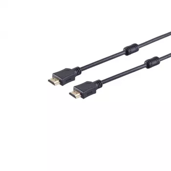 S CONN MAXIMUM CONNECTIVITY HDMI laidas 15 m - HDMI Type A Male to HDMI Type A Male, auksuoti kontaktai, feritiniai šerdys, 4K Ultra HD, 3D, HEAC, juodas 77478-15-FERRIT