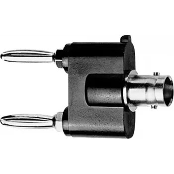 Telegärtner matavimo adapteris BNC lizdas į 4 mm bananų kištukus, juodas/sidabrinis J01008A0620