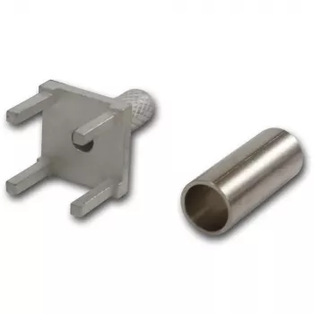 Telegärtner G07 PCB koaksialinis jungtis, lituojama/čiaupiama, 50 omų, auksuota, skirta RG-316/U, 5 vnt. pakuotė H01000A0087