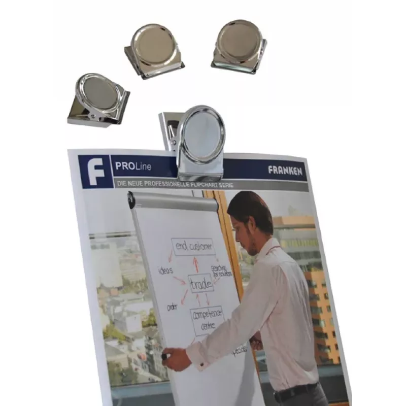 FRANKEN HMC35 magnetinis sąvaržėlė, 40 x 35 mm, 500 g laikymo galia, sidabrinė
