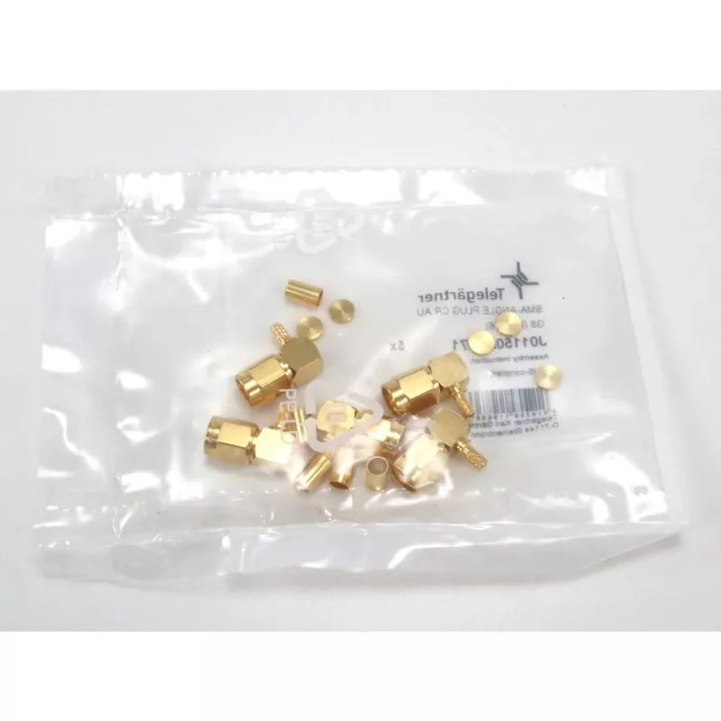 Telegärtner SMA stačiu kampu crimp kištukas RG-316 kabeliui, auksuotas, 5 vnt. (J01150A0071)