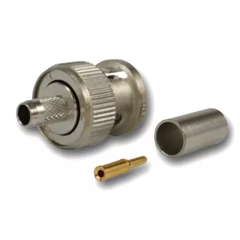 Telegärtner BNC crimp plug 50 Ohm, skirtas RG-58 C/U, nikelis/auksas, 4 GHz J01000L1255Z