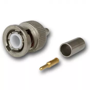Telegärtner BNC crimp plug 50 Ohm, skirtas RG-58 C/U, G01 Professional, nikelis/auksas, 250 vnt. pakuotė J01000A1255S