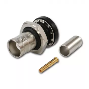 Telegärtner BNC kabelio lizdas Crimp G01 50 Ohm, Crimp/Crimp, izoliuotas flanšas, A1305, Z04, G01 (RG-58 C/U) - 5 vnt.