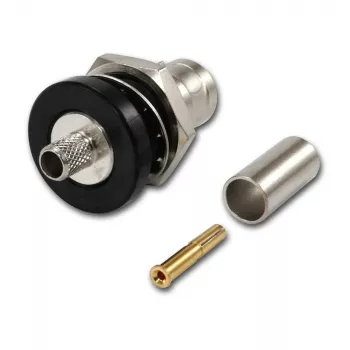 Telegärtner BNC kabelio lizdas Crimp G01 50 Ohm, Crimp/Crimp, izoliuotas flanšas, A1305, Z04, G01 (RG-58 C/U) - 5 vnt.