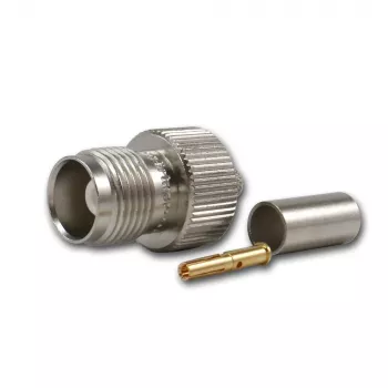 TELEGÄRTNER TNC moteriškoji jungtis (lizdas) RG-58 kabeliui, 50 omų, crimp/lituoti, DC-11 GHz