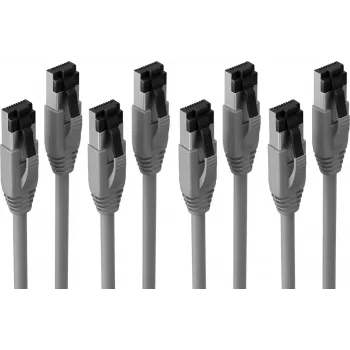 S CONN Maximum Connectivity Basic-S komutacinis kabelis Cat. 8.1 F/FTP PIMF LSZH pilkas 1,0m – 4 vnt. (SC08-41020-4)